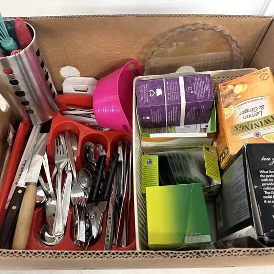 Assorted Tea Bags, Cutlery Etc (Sold with -83)